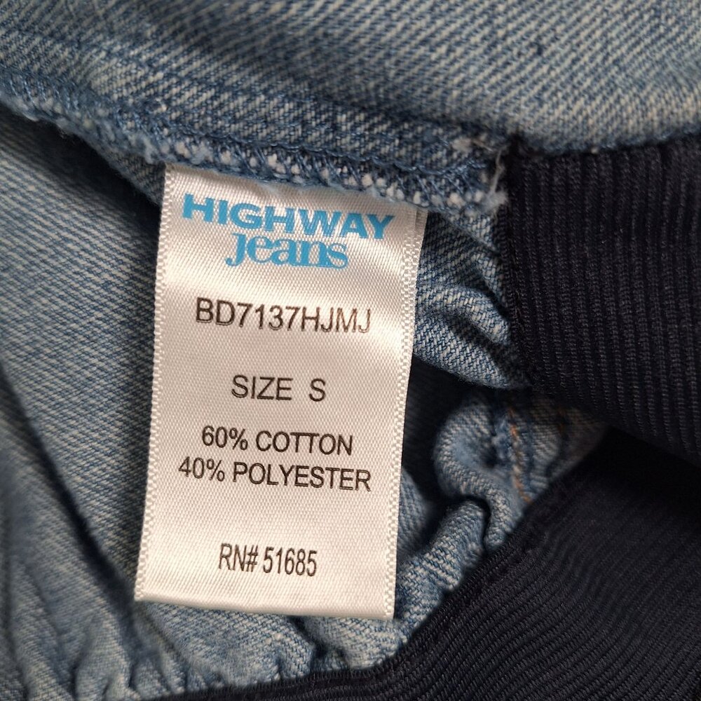 Cropped Cinched Button Down Jean Jacket size small - image 3